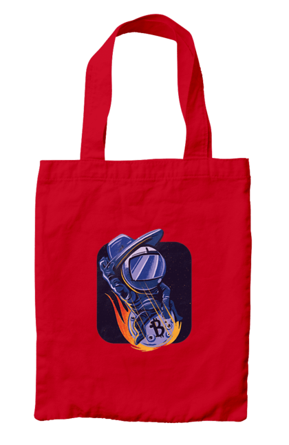 Сумка с принтом Космо биткоин. Бинарный, биткоин, биткойн, валюта, деньги, крипто, программист, хакер. 2070702