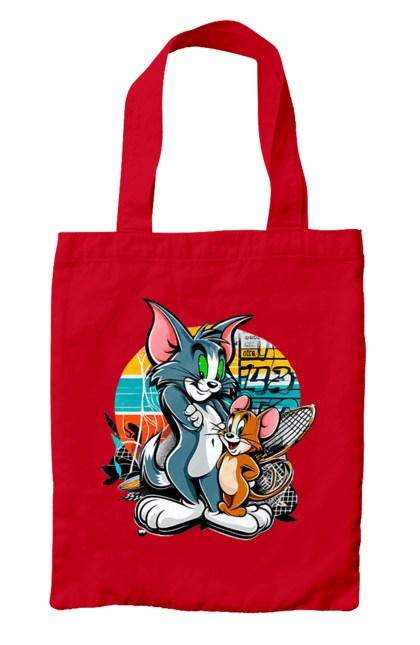 Bag with prints Tom and Jerry. Animated series, cat, jerry, little mouse, tom and jerry. 2070702