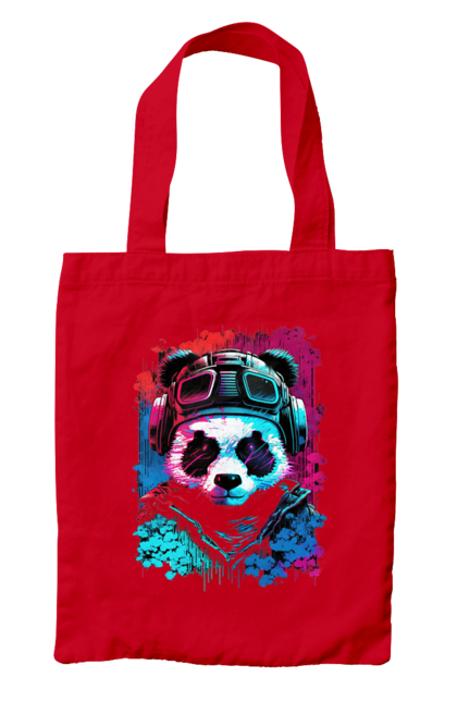 Сумка с принтом Панда в VR шлеме. Виртуальная реальность, гик, панда, персонаж, шлем. 2070702