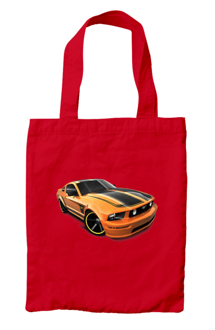 Сумка з принтом "Помаранчева, швидкісна машина". Їзда, колеса, машина, швидкість. 2070702