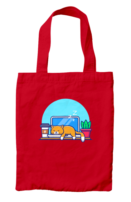 Сумка з принтом "Кіт програміст". Angular, c, css, html, it, javascript, jquery, php, python, react, svelt, vue, айтишник, айті, гумор, код, кодувати, прогер, програміст, програмісти, ти ж, ти ж програміст, тиж програміст. 2070702