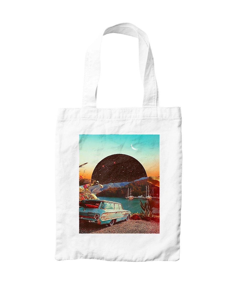 Картина, машина біля річки