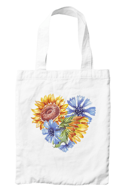 Сумка з принтом "Серце соняшники та фіалки". Квіти, люблю україну, любов, серце, соняшник, україна, фіалки. 2070702