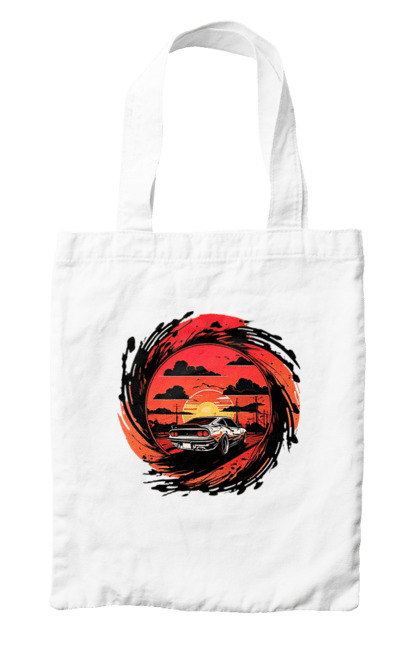 Сумка с принтом Феррари на закате. Авто, автомобиль, машины, феррари, феррари на закате. 2070702