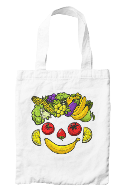 Сумка з принтом "Зсж Посмішка". Зож, овоч, посмішка, фрукт. 2070702