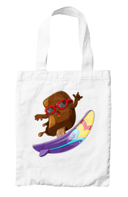 Сумка з принтом "Мороженко На Серфі". Літо, морозиво, окуляри, серфінг. 2070702