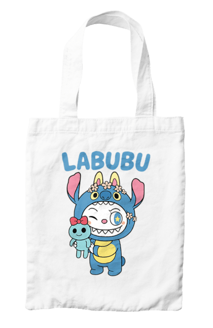 Сумка з принтом "Лабубу". Іграшка лабубу, лабубу, лабубу кока кола, мерч лабубу, мила, синя лабаба, смішна лабубу. 2070702