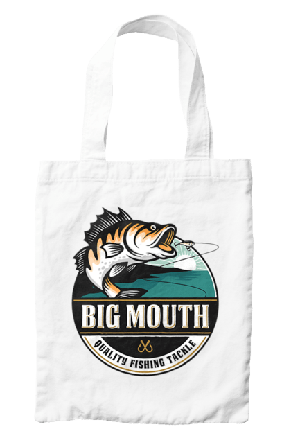 Bag with prints Fishing. Fish, fisherman, fisherman`s fork, fishing, hobby. 2070702
