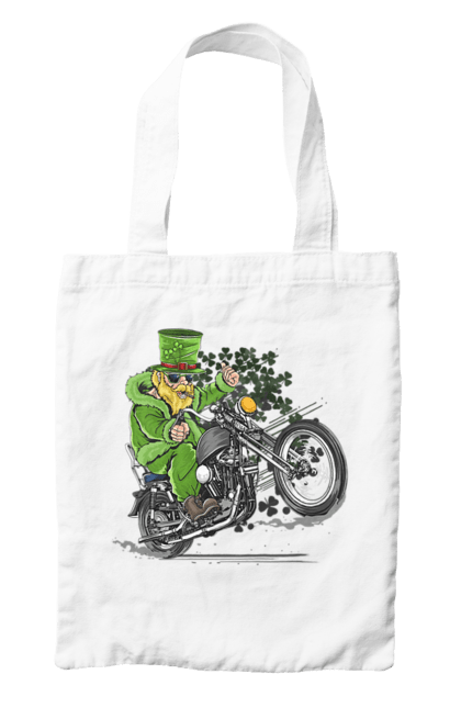 Сумка з принтом "Патрік На Мотоциклі". Мотоцикл, патрик, свято. 2070702