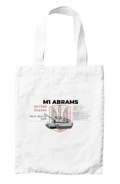 Сумка з принтом "M1 Abrams англійська". Abrams, m1 abrams, залужний, зброя, танк. 2070702