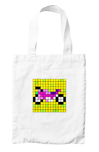 Bag with prints Pixel Bike. Bike, bright, color, motorcycle, pixel. 2070702