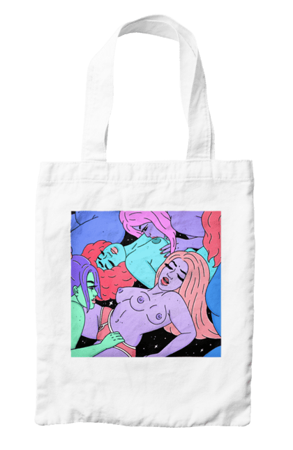 Сумка з принтом "Дівчата Інопланетянки". Дівчата, інопланетянки, космос, різнокольорові. 2070702