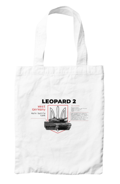 Сумка з принтом "Leopard 2 англійська". Leopard 2, залужний, зброя, танк. 2070702