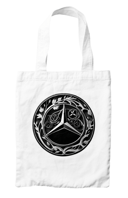 Сумка з принтом "Mercedes Benz Лого Арт". Авто, автомобіль, логотип мерседес, машини, мерс, мерседес. 2070702