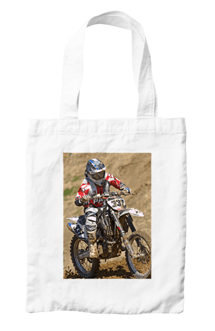 Сумка з принтом "МОТОГОНЩИК". Мото, мотогонщик, мотоцикл, спорт, спортсмен. 2070702