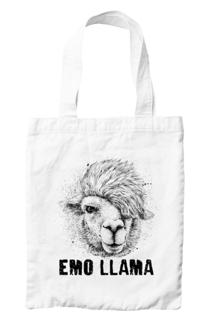 Сумка з принтом "Емо Лама". Alpaca, animals, distressed, emo, funny, llama, vintage, емо, лама. 2070702