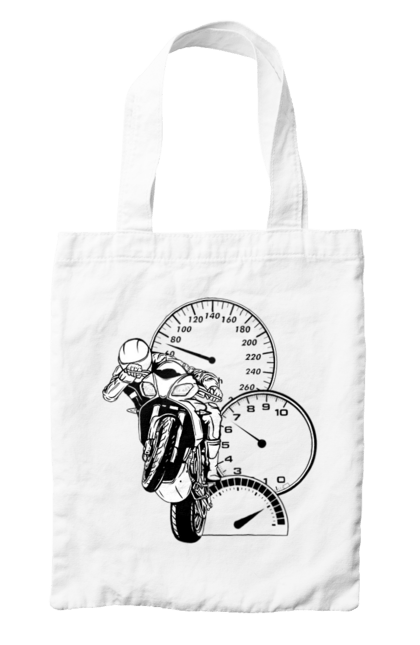 Сумка з принтом "Мотоцикл Швидкість Чорний". Мото, мотоцикл, розгін, швидкість. 2070702