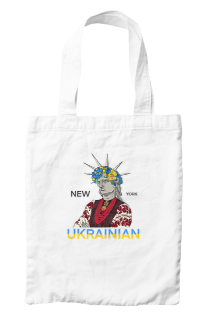 Сумка з принтом "UA & NY". Вишиванка, вінок, нью йорк, статуя свободи, україна. 2070702