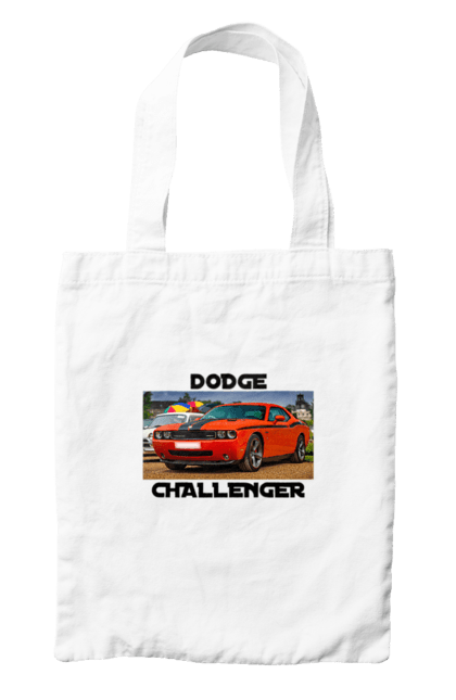 Bag with prints Dodge challenger. Auto, car, classic car, cult car, dodge challenger, oil car, powerful car. 2070702