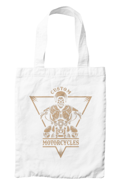 Сумка с принтом Скелет на мотоцикле. Драйв, мотоцикл, скелет. 2070702