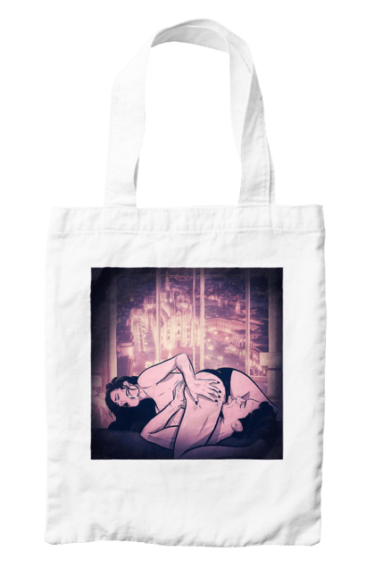 Сумка з принтом "Дорослі Ігри На Тлі Міста". Гола, кохання, лизати, трусики. 2070702