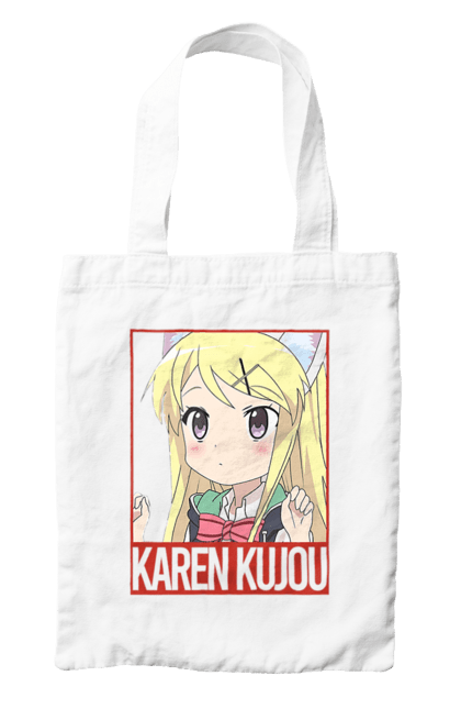 Сумка с принтом Золотая мозаика Карен Кудзё. Anime, karen kujo, kiniro mosaic, kinmoza, manga, аниме, золотая мозаика, карен, карен кудзё, манга. 2070702