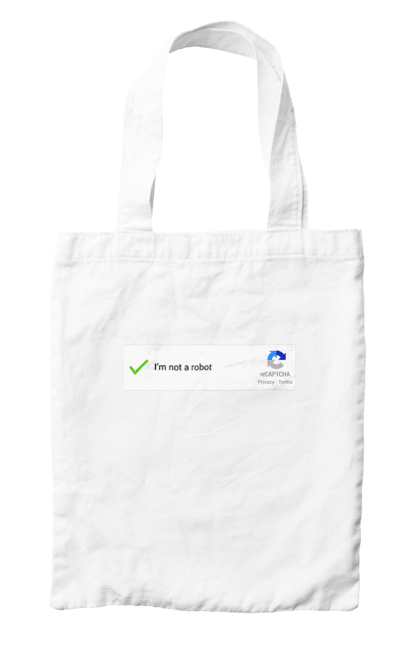 Сумка з принтом "Я не робот". Angular, c, css, html, it, javascript, jquery, php, python, react, svelt, vue, айтишник, айті, гумор, код, кодувати, прогер, програміст, програмісти, ти ж, ти ж програміст, тиж програміст. 2070702