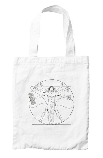 Сумка з принтом "Програміст Да Вінчі". Ай ті, айтішник, код, програміст, хакер. 2070702