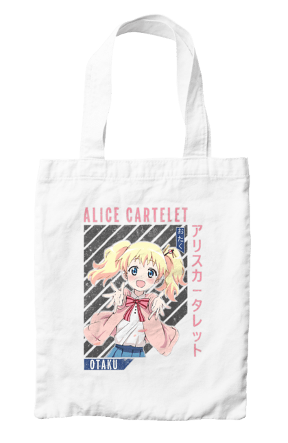 Сумка с принтом Золотая мозаика Алиса Картелет. Alice cartelet, anime, kiniro mosaic, kinmoza, manga, алиса, алиса картелет, аниме, золотая мозаика, манга. 2070702