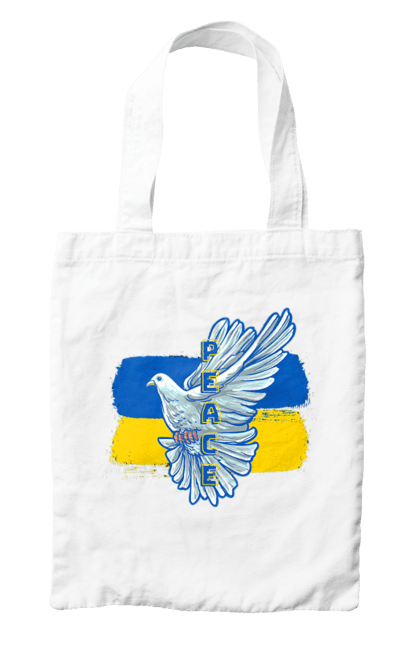 Сумка з принтом "Голуб мир". Білий голуб, голуб, мир, прапор україни, символ україни, традиції україни, україна. futbolka.stylus.ua