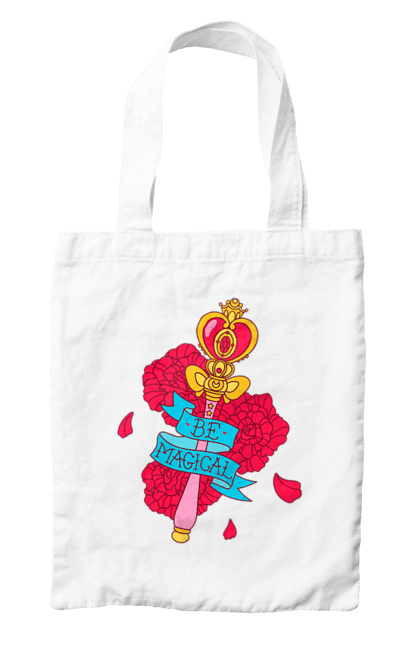 Bag with prints Be Magical. Anime, charm, flowers, magic, rose flower, sailor moon, tv series, wand. 2070702