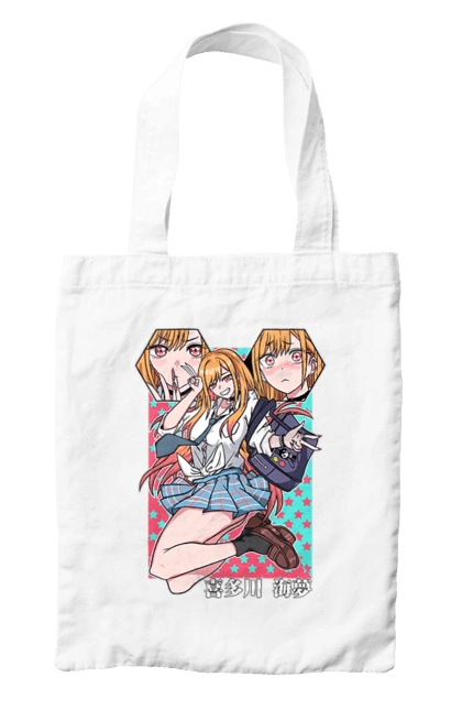 Сумка с принтом Эта фарфоровая кукла влюбилась. Anime, manga, my dress-up darling, аниме, манга, марин, марин китагава, фарфоровая кукла. 2070702