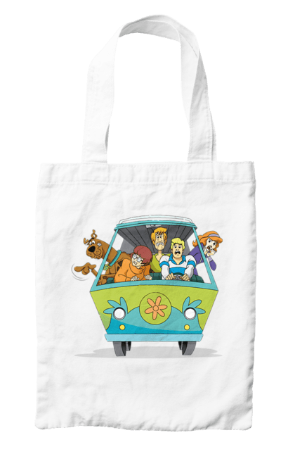 Bag with prints Scooby Doo Machine. Car, cartoon, dog, scooby doo. 2070702