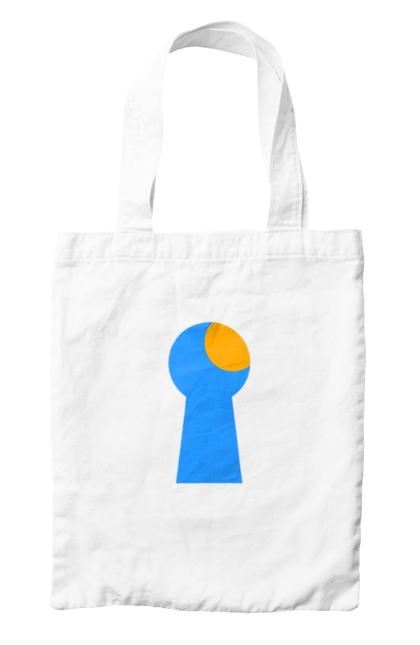 Сумка з принтом "Замочная скважина". Відчини двері, двері, замок, ключ, свердловина, світло крізь, цікавість, щілина. 2070702