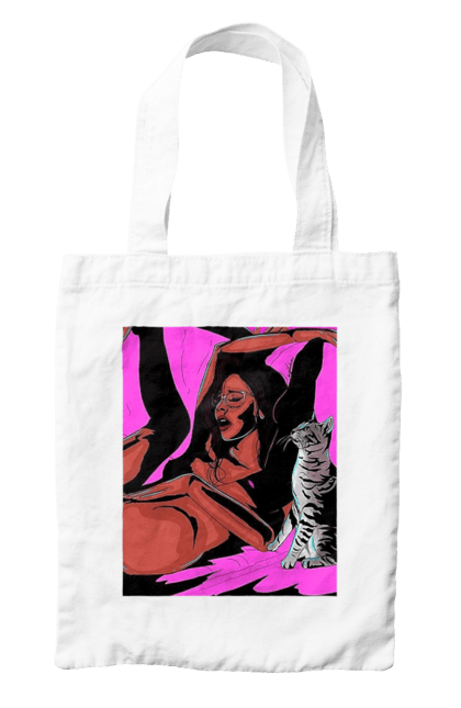 Сумка з принтом "Дівчина Отримує Задоволення". Гола, задоволення, кішка, пристрасть. 2070702