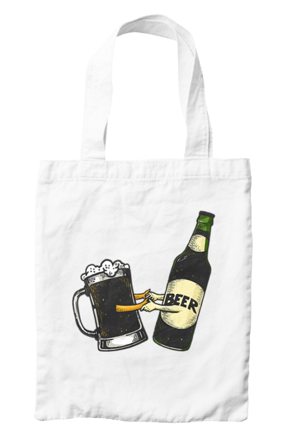 Сумка з принтом "Пляшка Пива З Келихом Пива". Келих, пиво, пляшка. 2070702