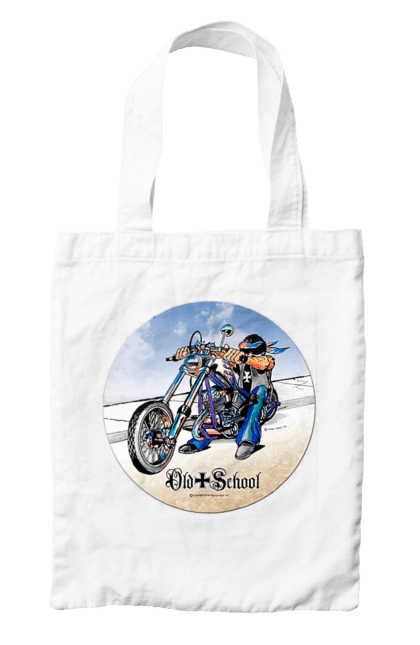 Сумка з принтом "Old school". Авто мото, виконавці, мотоцикл, музична група, рок група, старе загартування. 2070702
