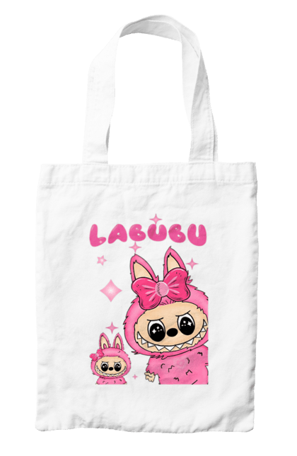Сумка з принтом "Лабубу". Іграшка лабубу, лабубу, лабубу кока кола, мерч лабубу, мила, рожева лабубу, смішна лабубу. 2070702