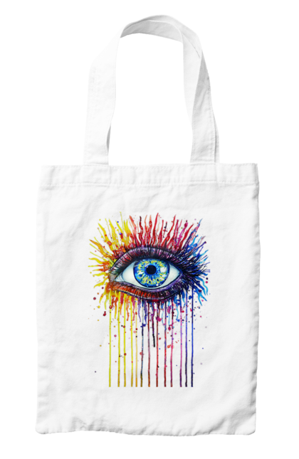 Bag with prints Colorful Flowing Eye. Eye, paints. 2070702
