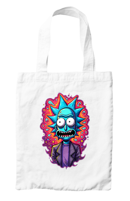 Bag with prints Rick and Morty. Adventures, black humor, cartoon, rick, rick and morty, sci-fi, tragicomedy. 2070702