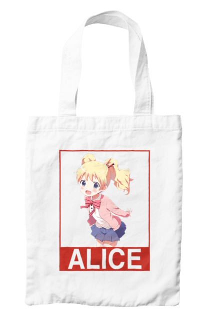 Bag with prints Kiniro Mosaic Alice Cartelet. Alice, alice cartelet, anime, gold mosaic, kiniro mosaic, kinmoza, manga. 2070702