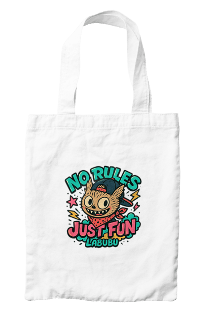 Сумка з принтом "Лабубу". Norulesjustfun, y2k, бандана, вуличний стиль, грайливий, графіті, зухвалий, лабубу, ретромультяшка, яскраво. 2070702