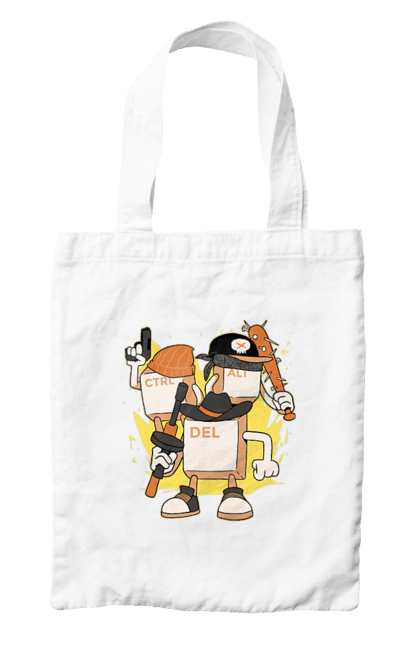 Сумка з принтом "Ctrl alt del Програмерський екшен". 404, andoid, aws, backend, c++, cloud, css, data, dev, devops, frontend, geek, git, github, go, golang, google, hacker, html, ios, java, javascript, jquery, js, linux, nodejs, php, python, react, science, script, web, геймер, гік, дата, клавіши, код, компьютер, лінукс, мова, облако, пайтон, пингфин, программист, програмування, талисман, хакер. 2070702