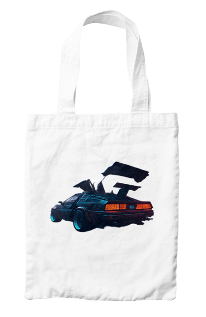 Сумка с принтом DeLorean обратно в будущее. Автомобиль, делореан, из фильма. 2070702