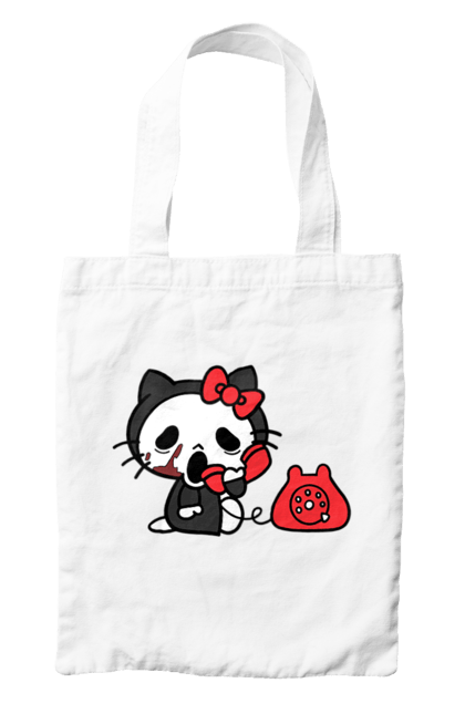 Сумка с принтом Хелло Китти Хэллоуин. Halloween, hello kitty, бренд, кот, котенок, персонаж, хелло китти, хэллоуин. 2070702