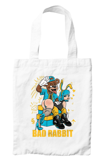 Сумка з принтом "Поганий кролик". Бдсм, ведмідь, дівчина, кролик, поганий кролик, прикольна, смішна. 2070702