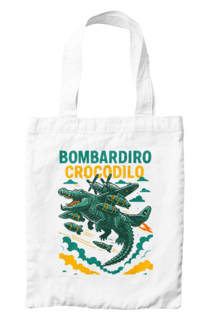Сумка з принтом "Bombardino Crocodilo". Bombardino, bombardino crocodilo, crocodilo, бомбардіно крокоділо, крокодил, крокодил літак, крокодил мем, мем, мем бомбардине крокодило. 2070702