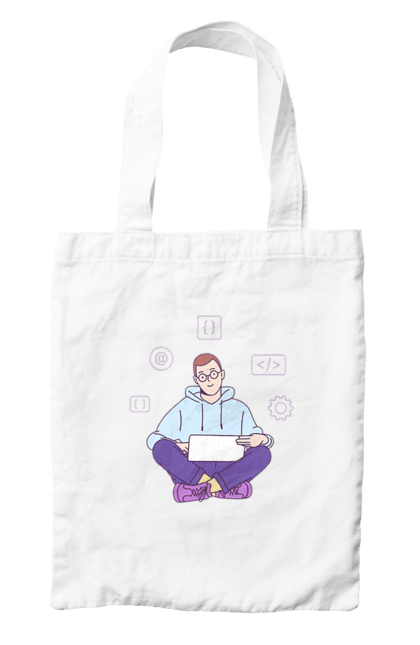 Сумка з принтом "Я програміст". Angular, c, css, html, it, javascript, jquery, php, python, react, svelt, vue, айтишник, айті, гумор, код, кодувати, прогер, програміст, програмісти, ти ж, ти ж програміст, тиж програміст. 2070702
