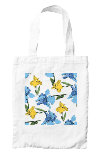 Bag with prints Iris flowers. Andreyanush, birthday, birthday present, gift for mom, march 8, mother`s day, spring, spring gift, summer, summer gift. 2070702