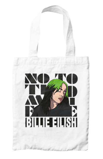 Сумка з принтом "Біллі Айліш". Біллі айліш, логотип біллі айліш, принт біллі айліш, співачка біллі айліш. 2070702